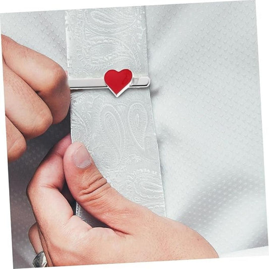 Moskai Heart Tie Clip | Enamel Heart Design | Valentine Love Collection Gift for Him