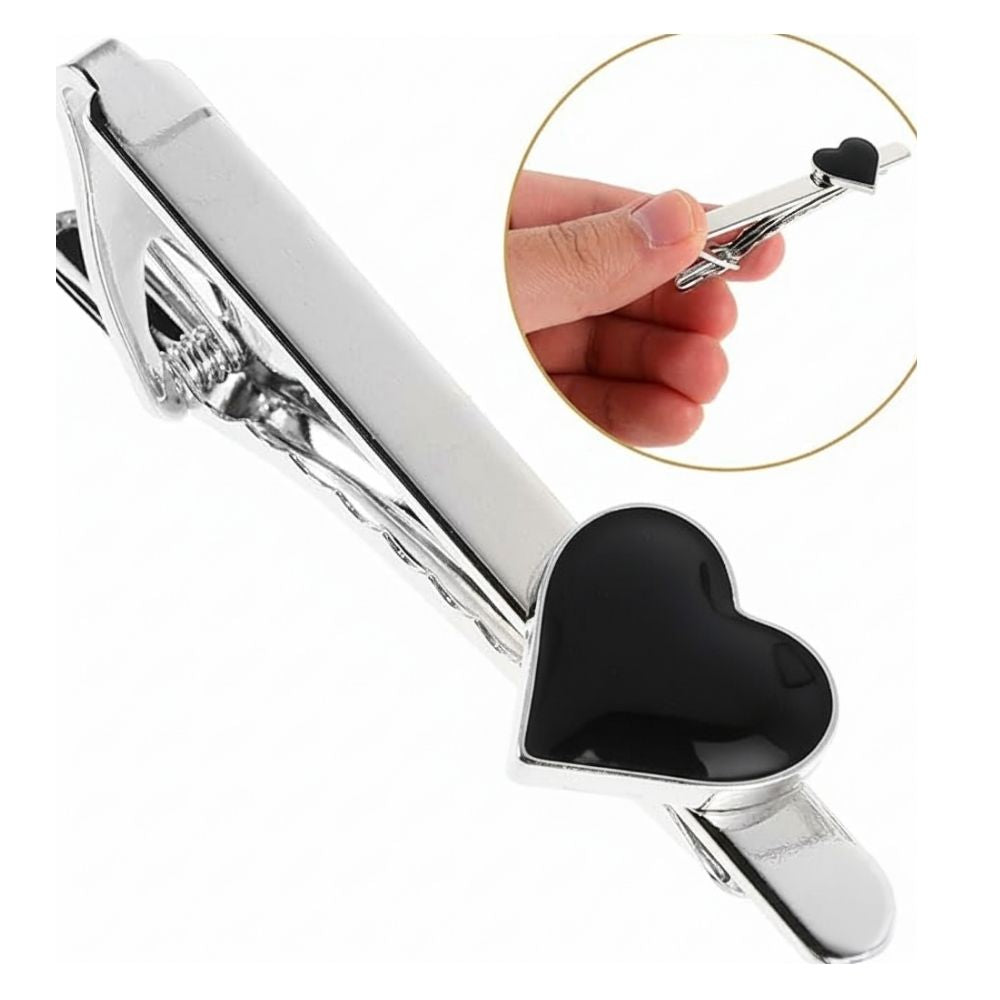 heart tie clip enamel design for men

tie clips for men romantic heart accessory

luxury tie clip heart motif for him

tie pin with enamel heart from Valentine collection

cufflinks and tie set styled heart tie bar clip

customised tie pin alternative heart design