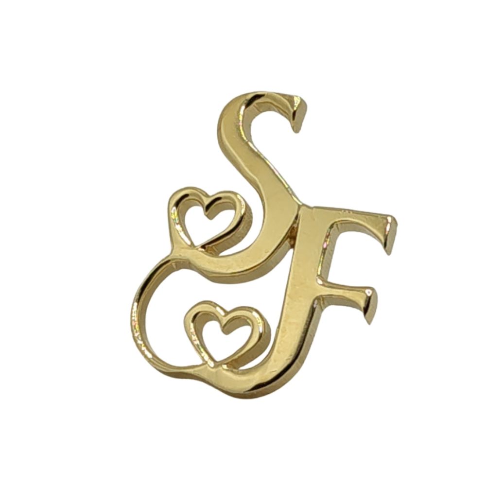Moskai Heart with Initials Personalised Brooch