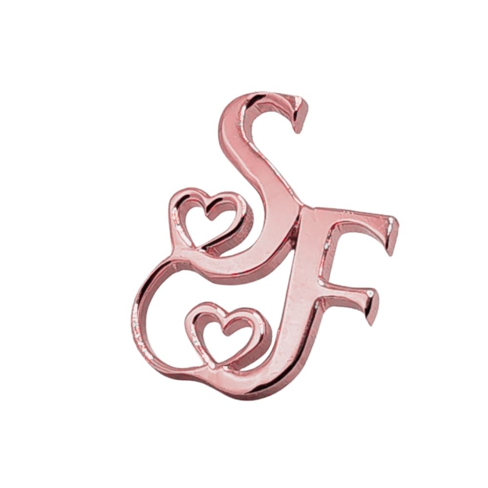 Moskai Heart with Initials Personalised Brooch