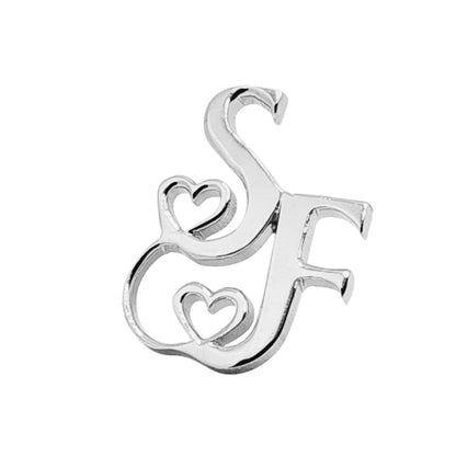 Moskai Heart with Initials Personalised Brooch