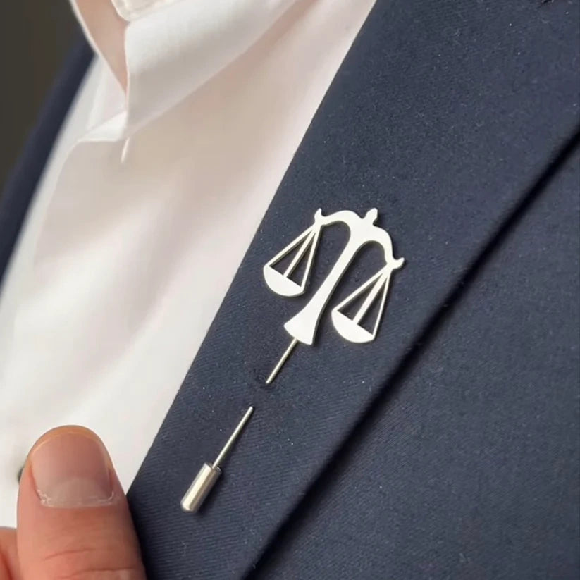 Justice & Law Advocate Lapel Pin - Premium Scales of Justice Brooch for Lawyers, Judges & Legal Professionals