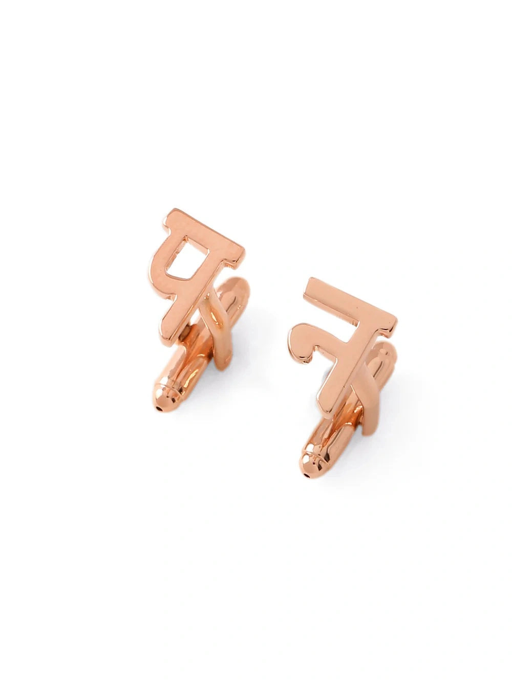 Custom Hindi Initial Name Cufflinks - Personalized Devnagri Script Lettering for Men in Brass