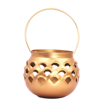 Moskai Metal Hanging Matki Set of 2 | Decorative Tea Light Candle Holder