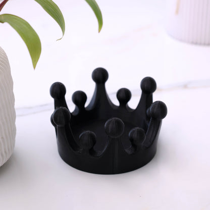 Moskai Personalized 3D King Crown Jewelry Tray & Organizer – Black