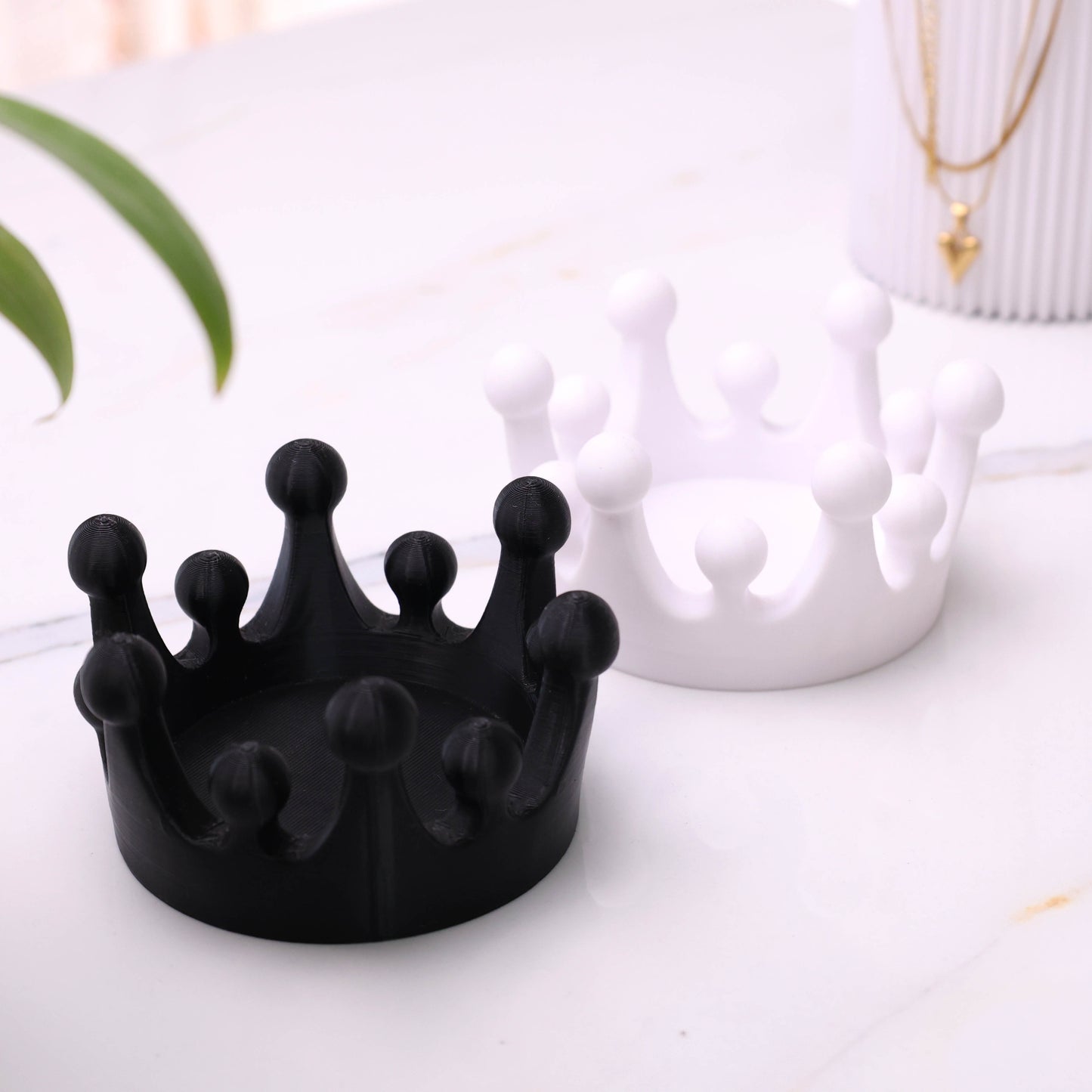 Moskai  White 3D King Crown Jewelry Tray & Multi-Utility Organizer
