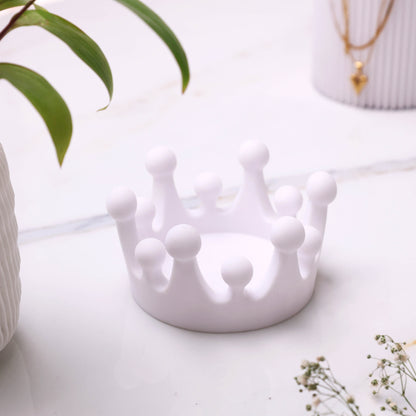 Moskai  White 3D King Crown Jewelry Tray & Multi-Utility Organizer