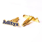 Personalized Enamel Name Cufflinks for Men Custom Full Name Enamel Cufflinks Gold Plated Formal Wedding Groom Gift
