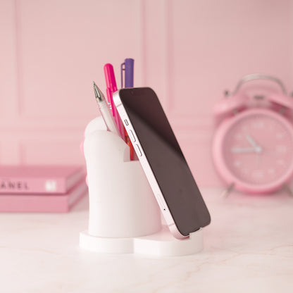 Moskai 3D Cat Paw Name Pen and Mobile Stand | Cute Desk Organizer