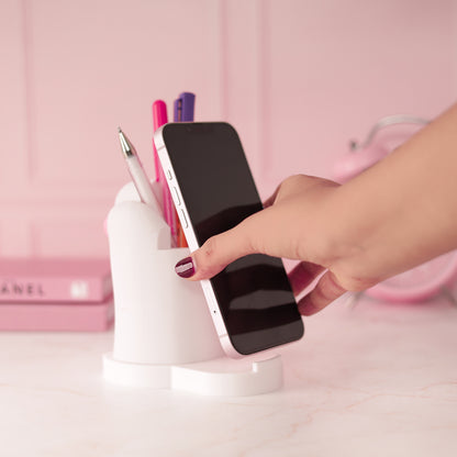 Moskai 3D Cat Paw Name Pen and Mobile Stand | Cute Desk Organizer