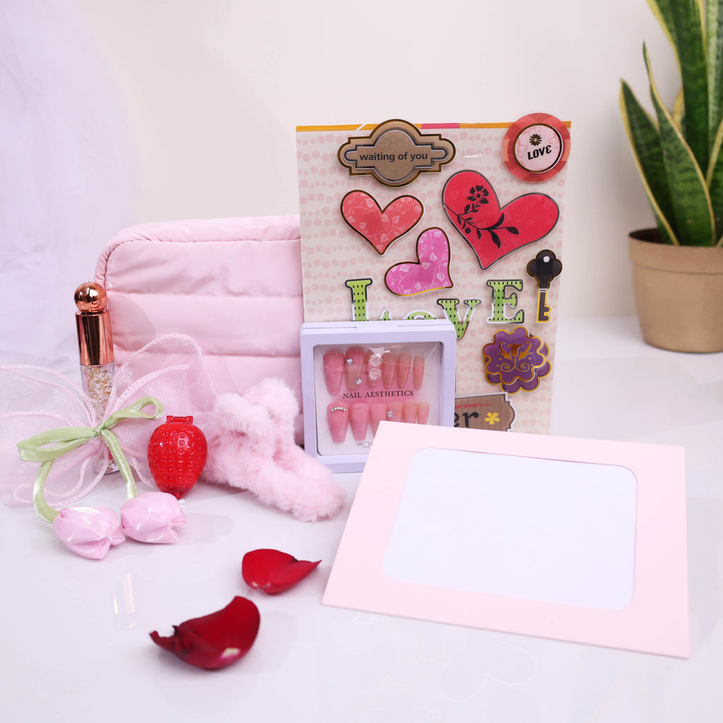 Sweet Love Self-Care Gift Hamper for Her | Pink Valentine & Birthday Gifting Box