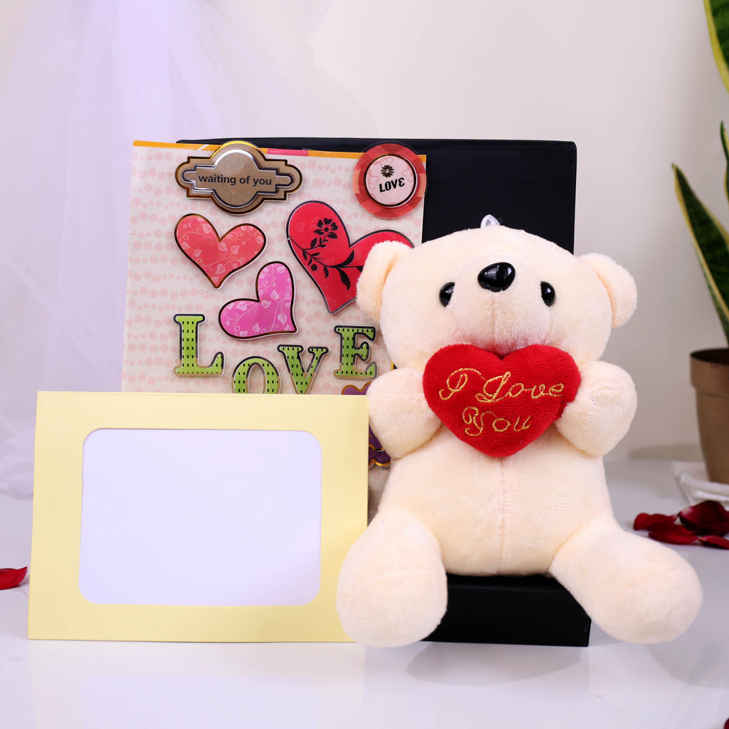 Love Teddy & Custom Photo Gift Hamper – Valentine & Anniversary Surprise