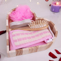 Heart-Shaped Wooden Home Spa & Bath Body Care Gift Hamper | 5-Piece Romantic Self-Care Set