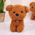 Golden Brown Curly-Fur Puppy Plush with Bell Collar – Cute Soft Toy (8 Inch)