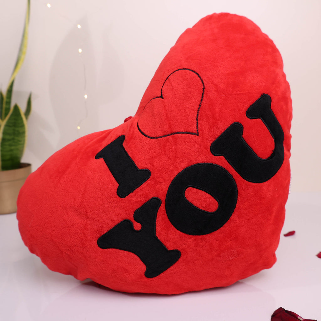 Grand Love Expression Gift Hamper – I Love You Heart Cushion with Chocolates, Golden Rose & Photo Frame