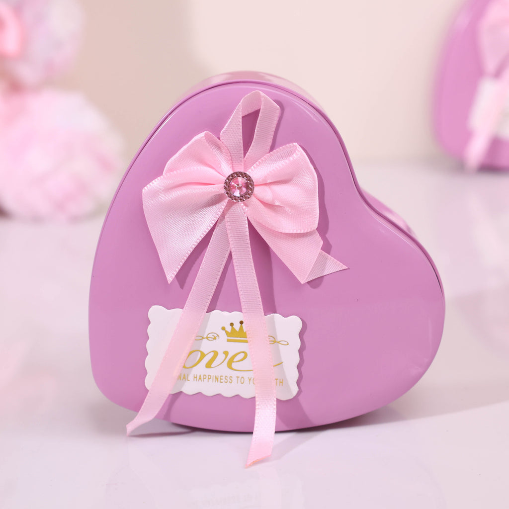 Pink Enchanted Heart Gift Box with Gold Rose & Teddy | Valentine & Anniversary Gift