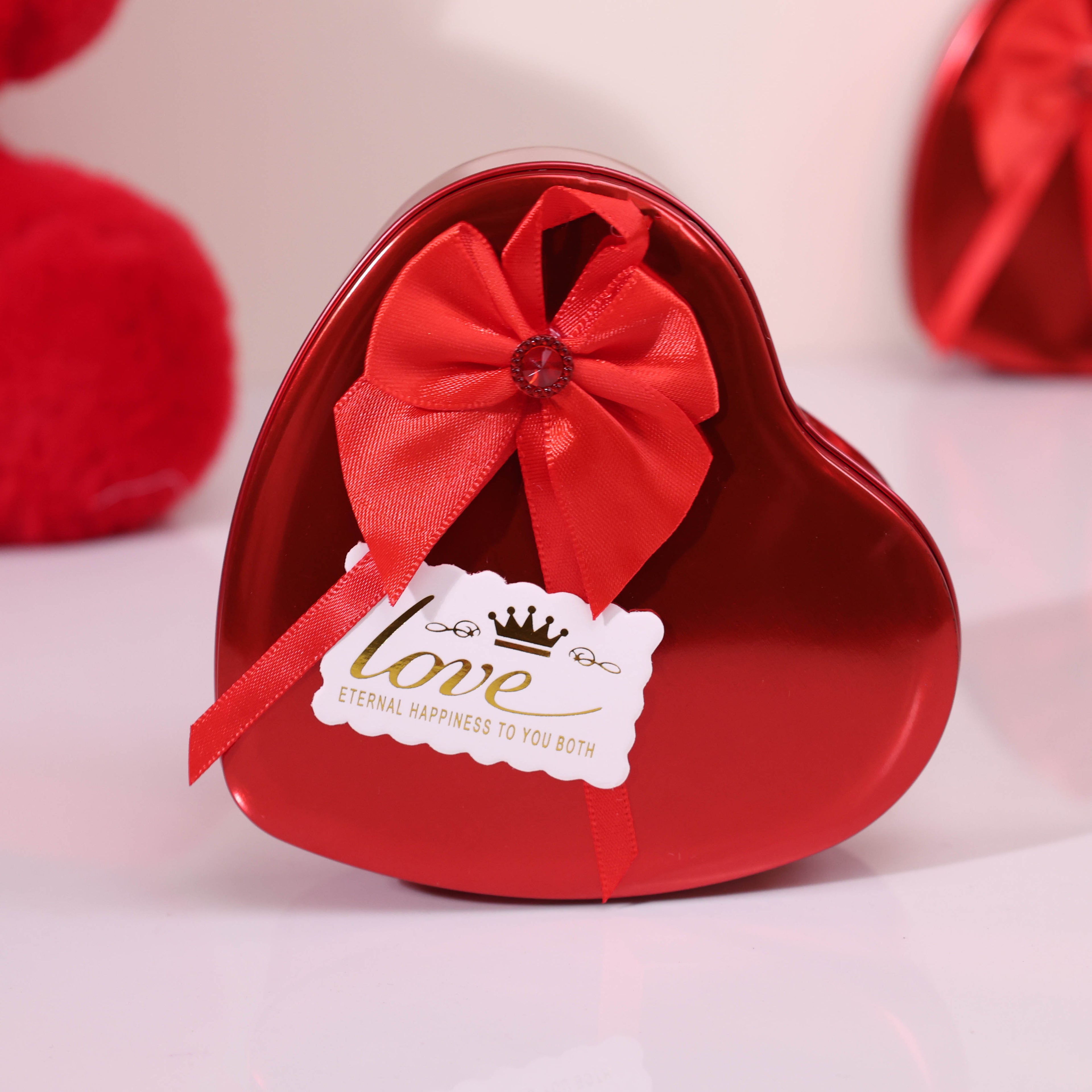 Enchanted Heart Gift Box – Red | Gold Foil Rose & Teddy Love Keepsake