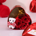 Enchanted Heart Gift Box – Red | Gold Foil Rose & Teddy Love Keepsake