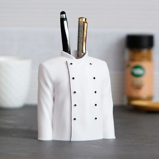 Personalised 3D Chef Coat Pen Stand for Desk by Moskai