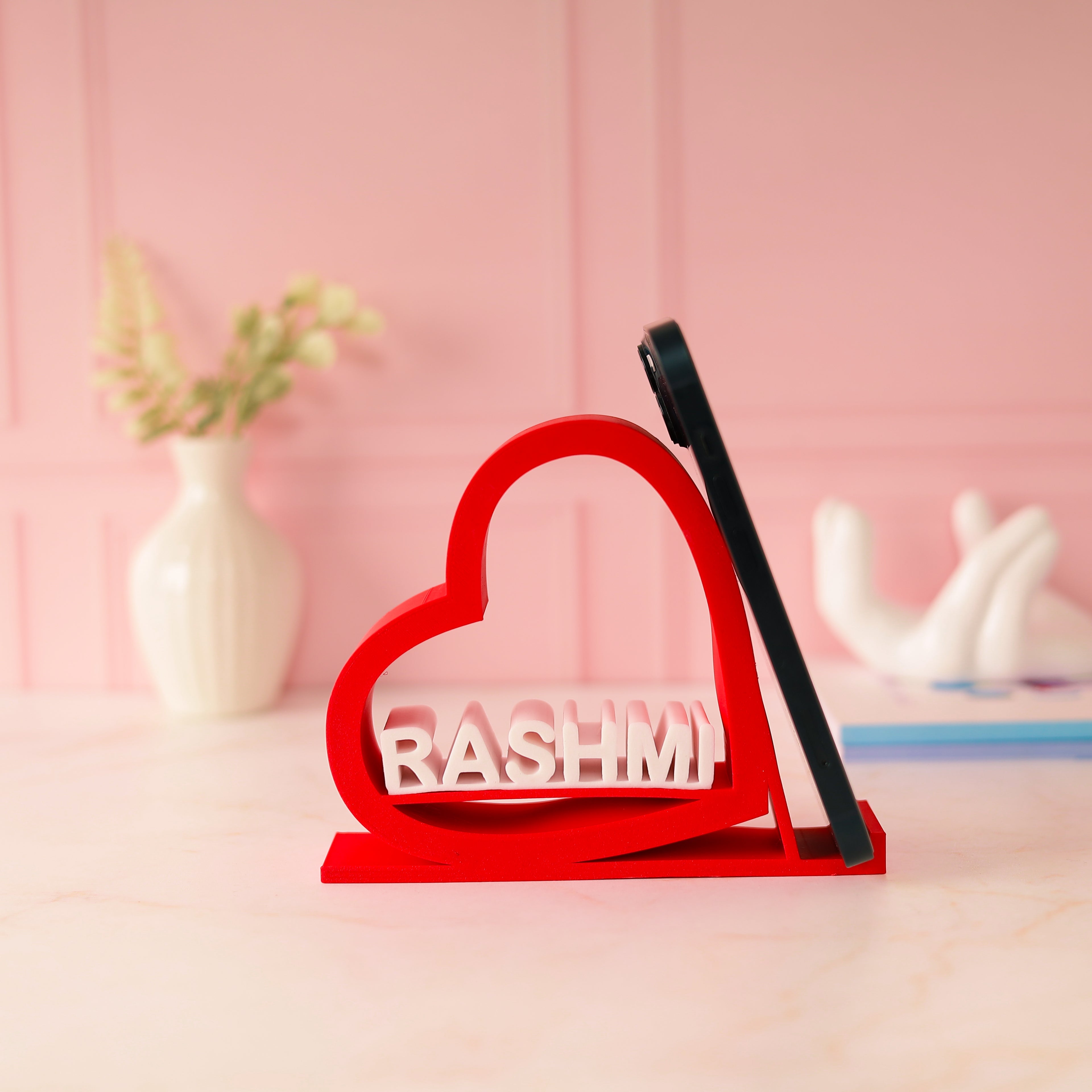 Personalised 3D Love Mobile Stand Holder by Moskai