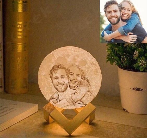 Personalized 3D Printed Photo Moon Lamp for Special Gifts by Moskai