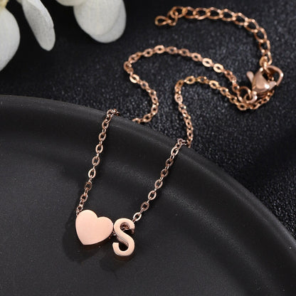 Moskai Personalised Initial Anklet with Heart