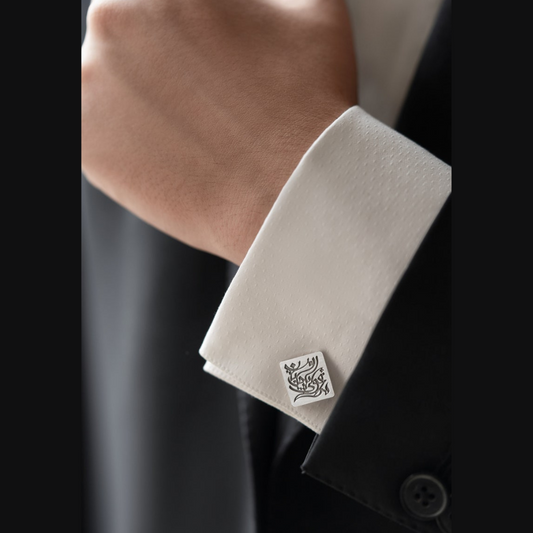 Personalized Arabic Cufflinks for Men – Custom Initials Design