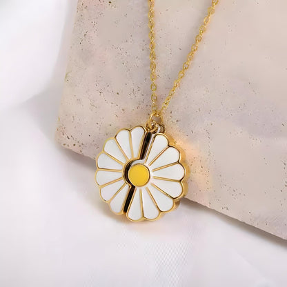 Personalized Hidden Secret Message Daisy Locket Necklace