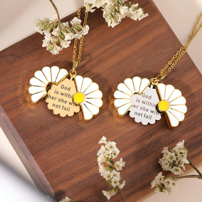 Personalized Hidden Secret Message Daisy Locket Necklace