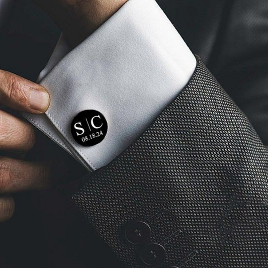 Engraved Personalized Cufflinks – Custom Gift for Men