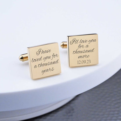 Square Personalized Cufflinks – Custom Groomsmen Gift