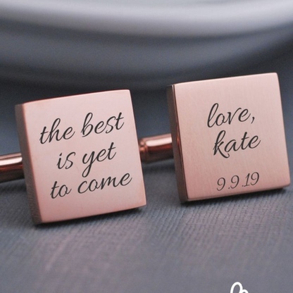 Square Personalized Cufflinks – Custom Groomsmen Gift