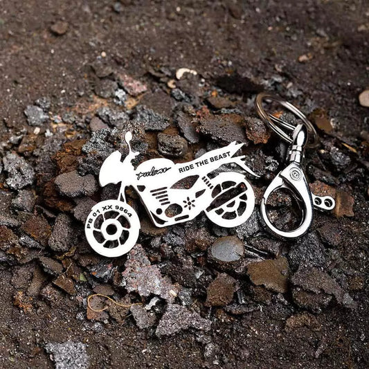 Personalised Bike Keychain with Vehicle Number | Gift for Bikers