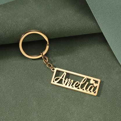 Moskai Personalized Name Keychain – Custom Gift in Gold, Rose Gold & Silver Finish
