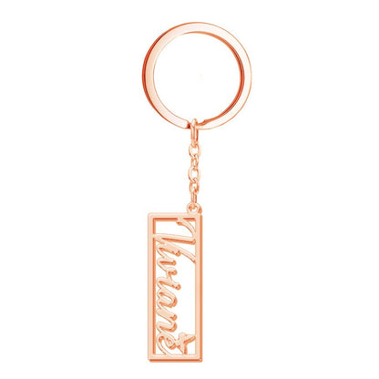 Moskai Personalized Name Keychain – Custom Gift in Gold, Rose Gold & Silver Finish