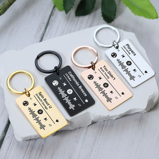 Moskai Custom Spotify Keychain with Song Name – Personalized Gift for Him or Her