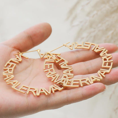 Custom Name Hoop Earrings – Personalized Jewelry by Moskai