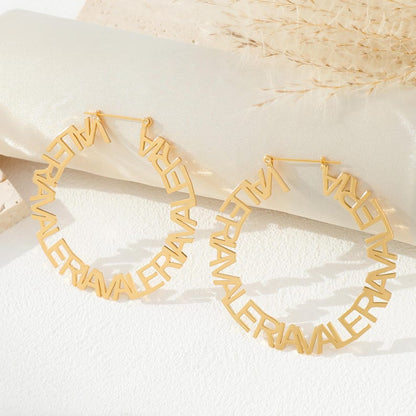 Custom Name Hoop Earrings – Personalized Jewelry by Moskai