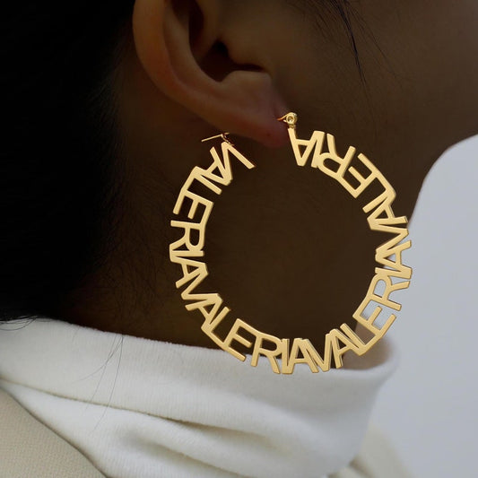 Custom Name Hoop Earrings – Personalized Jewelry by Moskai