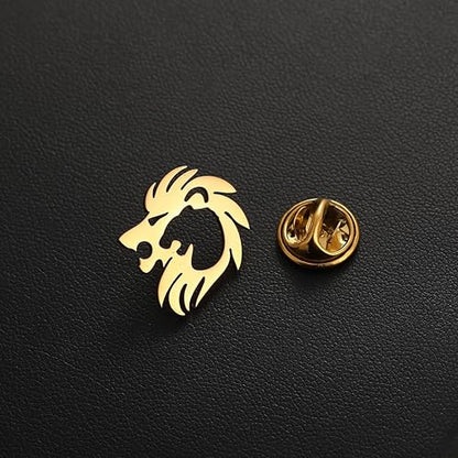 Personalized Lion Shape Pin – Custom Brooch Gift for Him