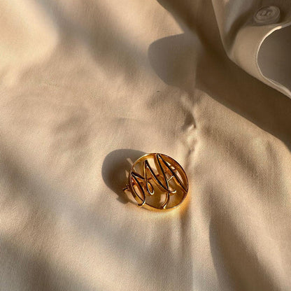 Personalized Round Initial Brooch – Custom Gift for Her or Him