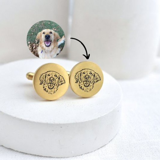 Custom Pet Photo Cufflinks – Personalized Gift for Pet Lovers