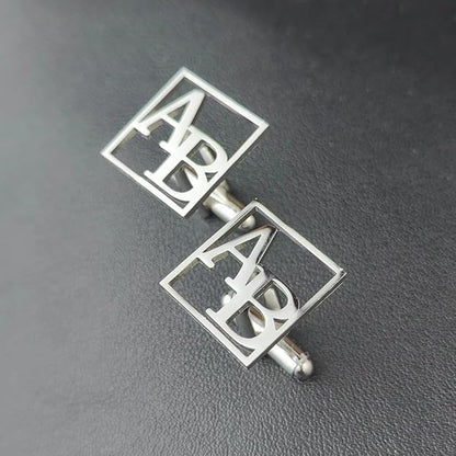 Personalized Square Initial Cufflinks – Custom Monogram Gift