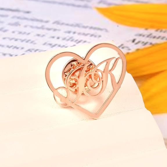 Personalized Heart Initials Brooch for Men – Custom Gift