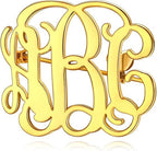 Custom Initials Brooch Pins for Suits, Dresses & Accessories