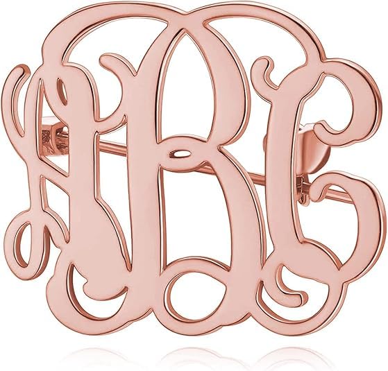 Custom Initials Brooch Pins for Suits, Dresses & Accessories