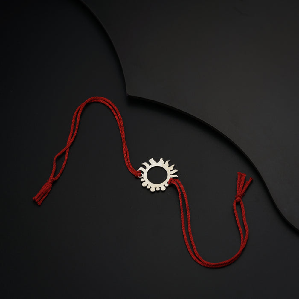 Moskai Surya Chakra Rakhi with Red Thread | Designer Sun Symbol Rakhi for Brother