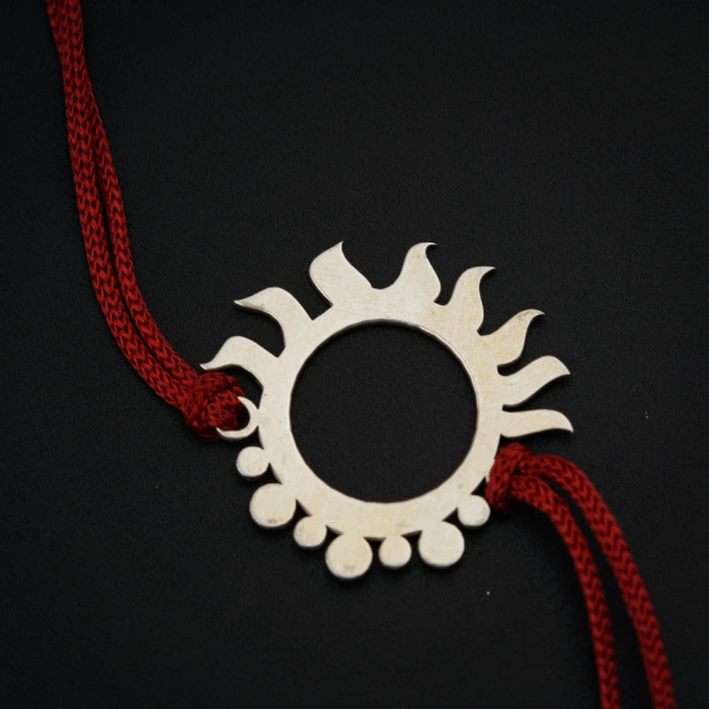 Moskai Surya Chakra Rakhi with Red Thread | Designer Sun Symbol Rakhi for Brother