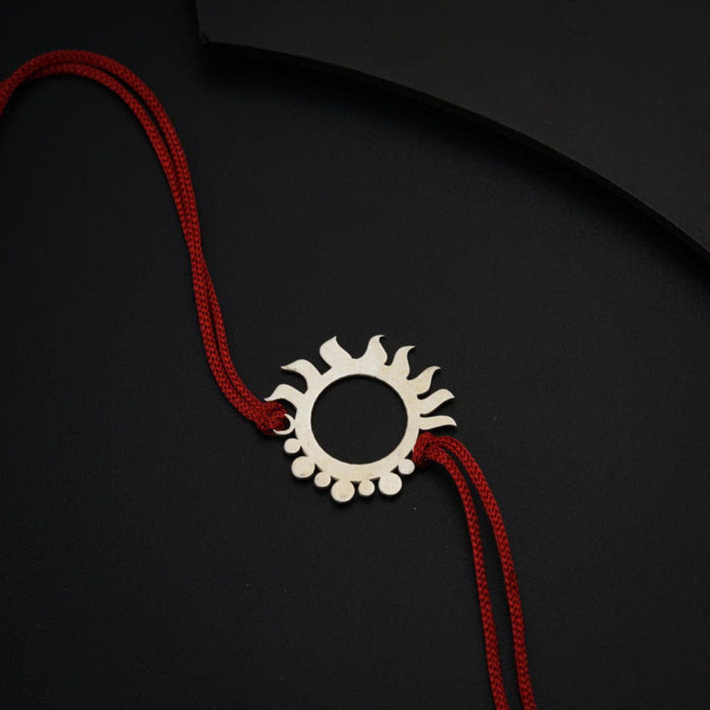 Moskai Surya Chakra Rakhi with Red Thread | Designer Sun Symbol Rakhi for Brother
