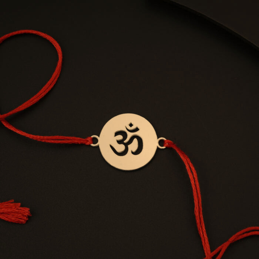 Moskai Om Rakhi for Brother with Red Thread | Spiritual Om Symbol Rakhi for Raksha Bandhan